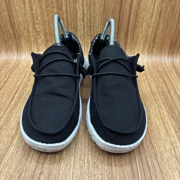 Hey Dude Wendy Basic Black Odyssey Women Size 8 Black Excellent Slip On Loafers - Picture 2 of 8